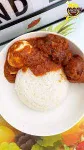 Plain Rice with Salad and Egg