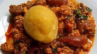 Eba with Egusi soup