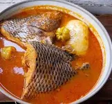 Fufu with tilapia light soup