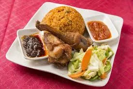 Jollof rice and chicken