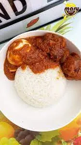 Plain Rice with Salad and Egg