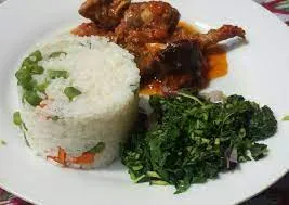 Goat stew and plain rice