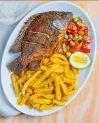 potato chips with grilled tilapia