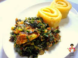 Vegetable soup with eba