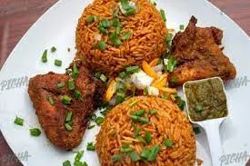 Jollof Rice with chicken wings