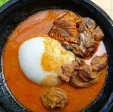 Rice Ball with Groundnut soup