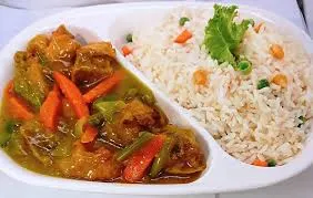 Plain Rice with Chicken Sauce