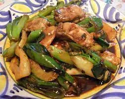Oyster with green pepper & onions